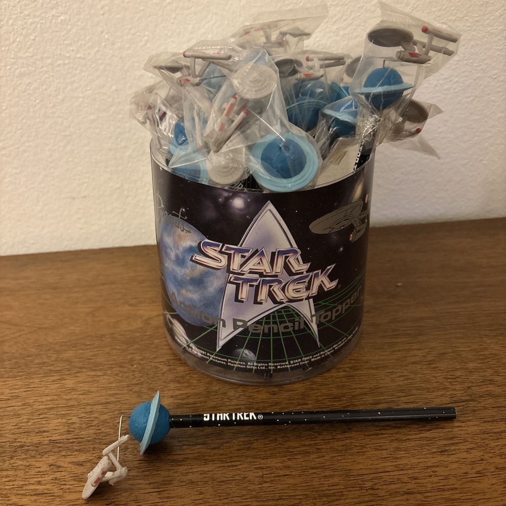 1991 Star Trek Pencil w/ Enterprise Topper New Trekkie‎ Captain Kirk Lot Of 16